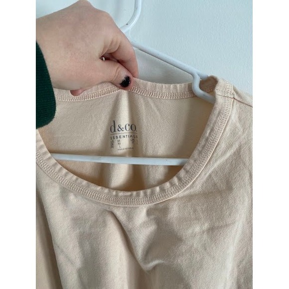 D&Co Essentials Womens Peach 3/4 Sleeve Scoop Neck Top Size Medium Solid - Picture 2 of 2